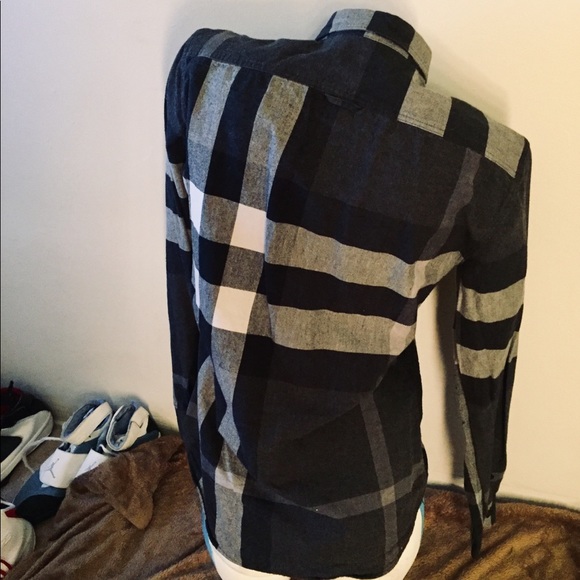 SOLD-BURBERRY BRIT EXPLODED CHECK BUTTON DOWN - Picture 7 of 8